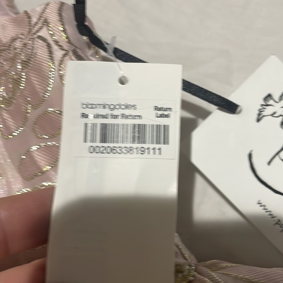 Pippa & Julie 6x pink gold floral brocade dress nwt dressy fancy shimmer - Picture 7 of 12